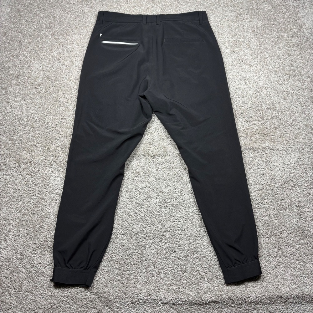 Primo Golf Men Black Tapered Jogger Pants Ankle Zip Stretch 32 Short Performance